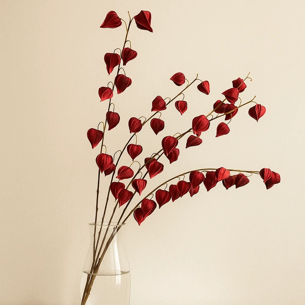 83 cm Artificiale Coco Pod Rami Real Touch Lanterna fatta a mano Ramo di frutta Piante finte realistiche Home Living Room Decor