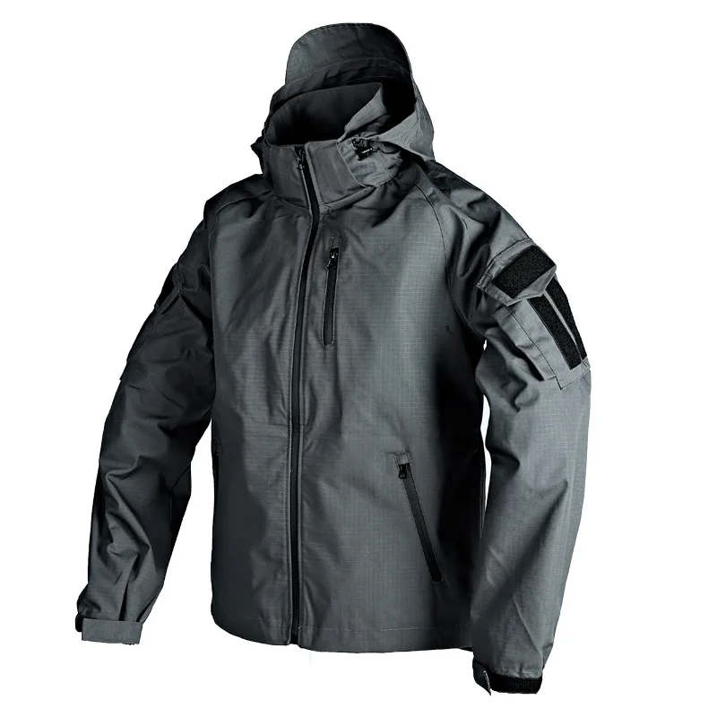 Chaqueta de caza impermeable para hombre, cortavientos táctico con capucha para exteriores, senderismo, Camping, escalada, primavera y otoño, novedad de 2024