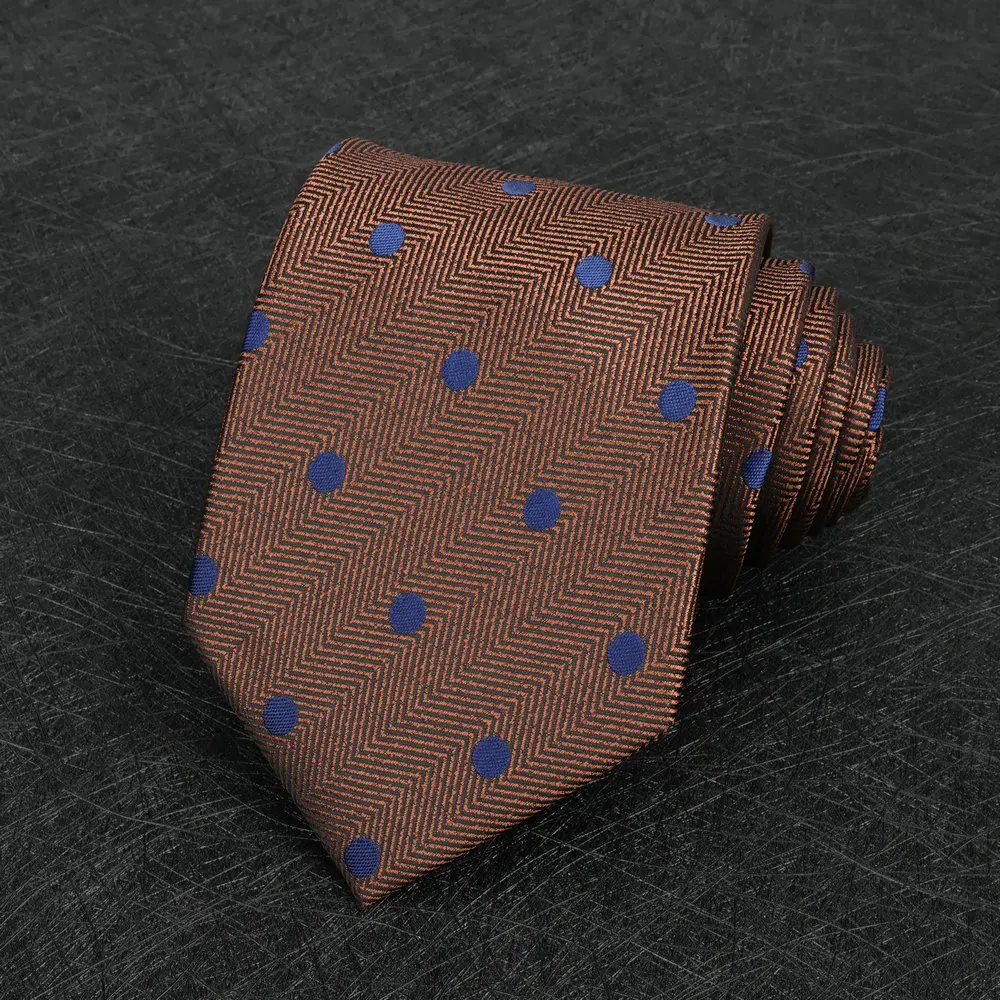 2025 neue Ankunft Braun Krawatte Männer Business Formal Gestreiften Retro Krawatten 8 cm Weiß Grün Polka Dot Krawatte Smoking hochzeit Krawatte – Detail 8