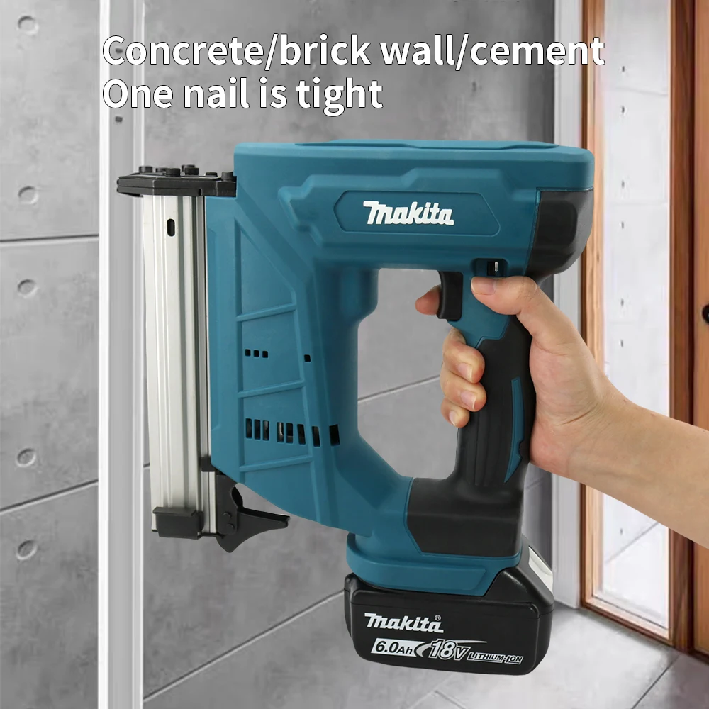 Makita DFN350 Pistola per graffette per rilegatura wireless Pistola sparachiodi pneumatica per la lavorazione del legno senza spazzole Utensile elettrico Batteria da 18 V