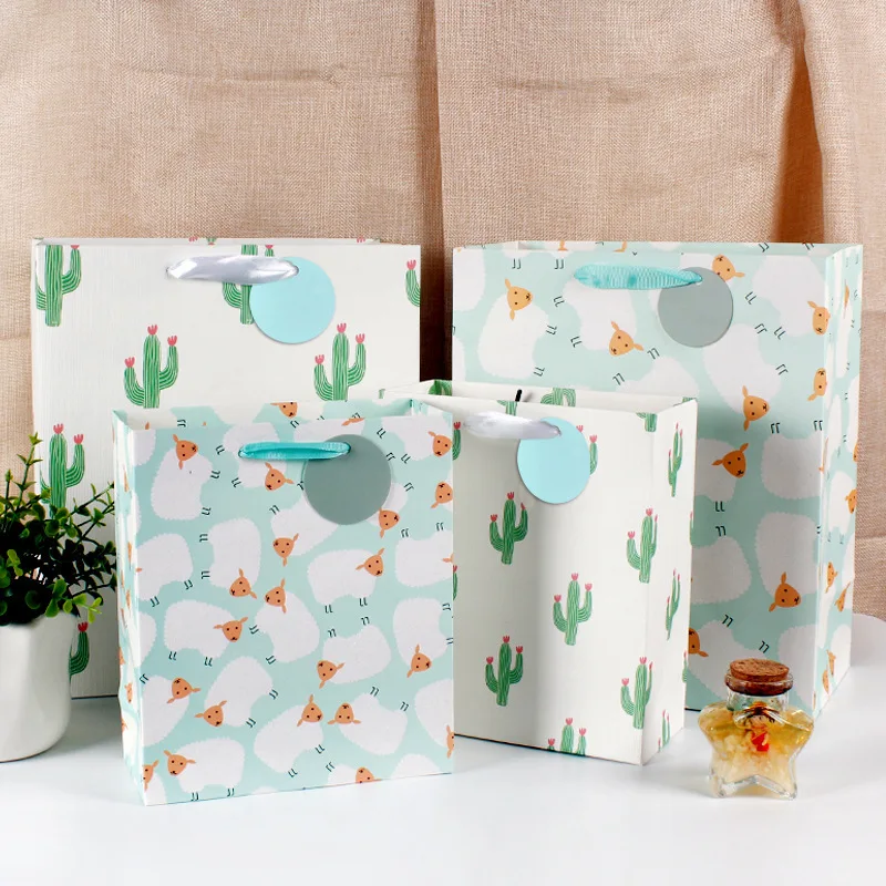 

cactus handbag sheep flocking craft gift bag shopping paper bag candy paper packaging flower gift box
