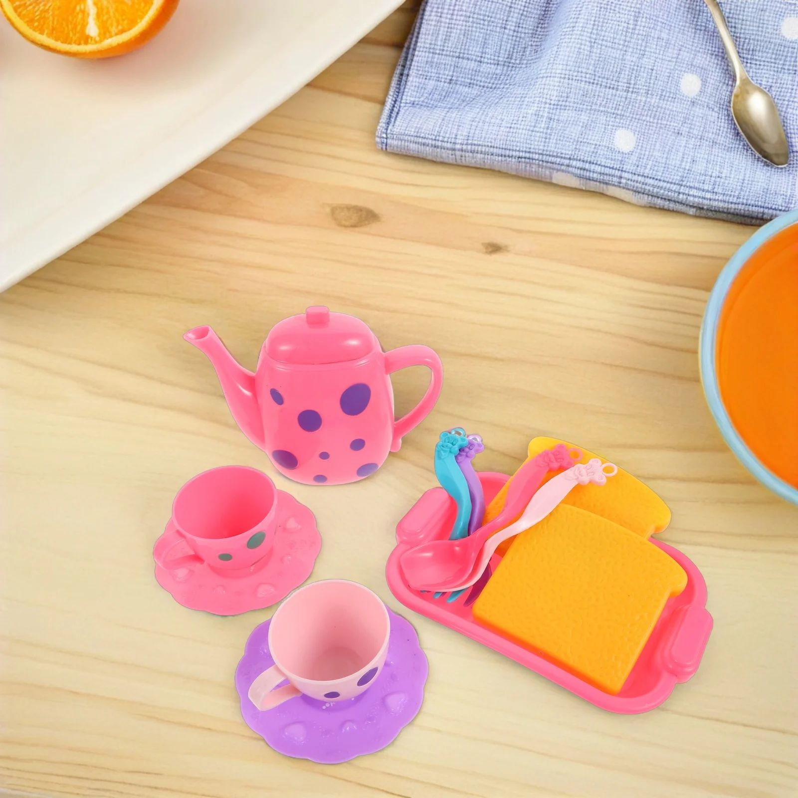 1Set Kids Kitchen Playset Pretend Play Cooking Set for Children Includes Realistic Kitchen Utensils for Interactive Educational