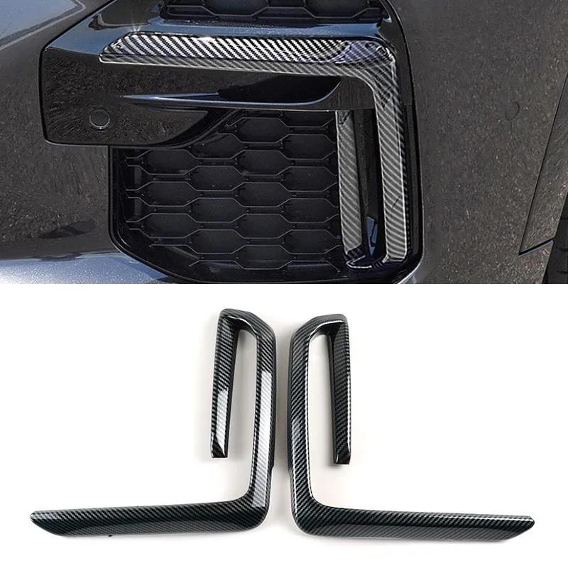 

Car Front Bumper Lower Grille Fog Light Frame Trim Strips Decoration Carbon Fiber Color Sticker For BMW X5 G05 2022 Accessories