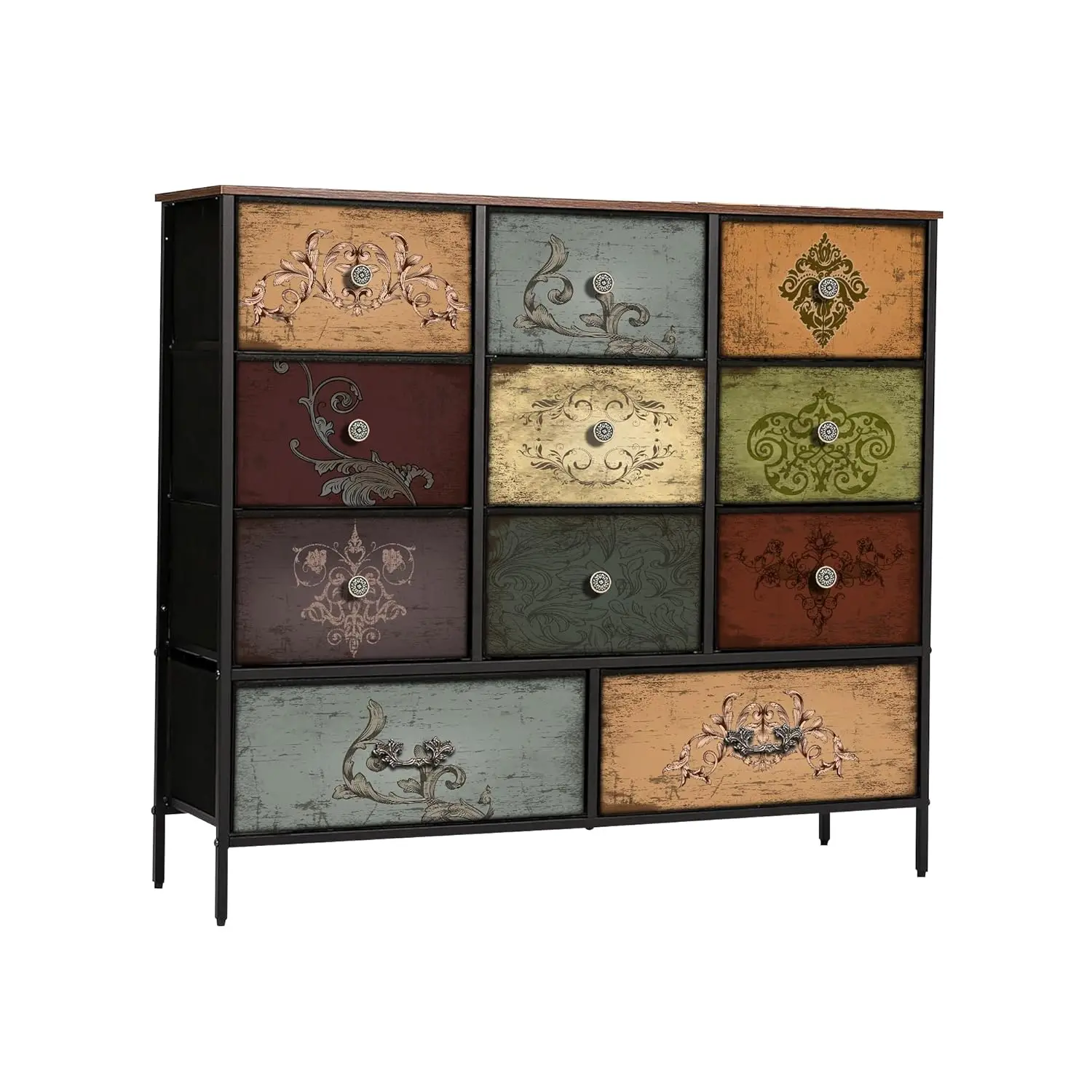 

Chest of Drawers for Bedroom with 11 Deep Drawers, Tall Fabric Dresser, Wide TV Stand, Storage Organizer, Customized
