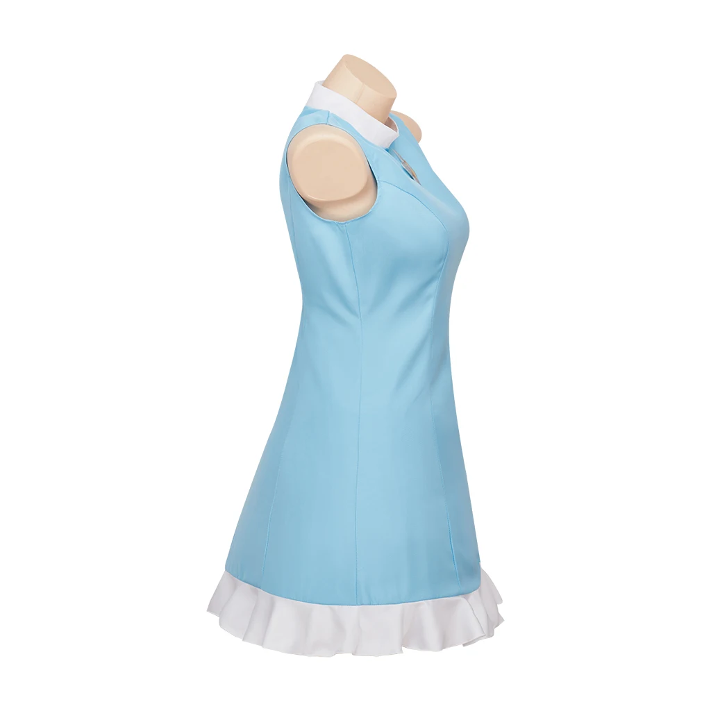 Princess Cosplay Rosalina Costume Blue Sportswear Rosalina Tennis Suit Cosplay Outfit Sleeveless Dress With Crown for Halloween