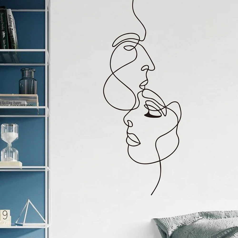 1pc Men kissing women wall stickers art wall stickers diy home decoration wall stickers vinyl self-adhesive wall stickers