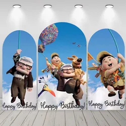 Disney Pixar Movie UP Arched Backdrop Custom Grandpa Flying House Kids Birthday Party Decor Baby Shower Photography Backgrounds