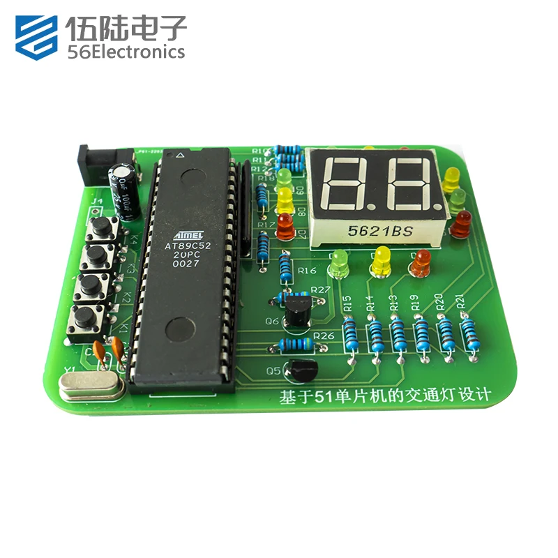 51 Microcontroller Traffic Signal Traffic Light DIY Electronic Kit Practical Training Soldering Parts to Build