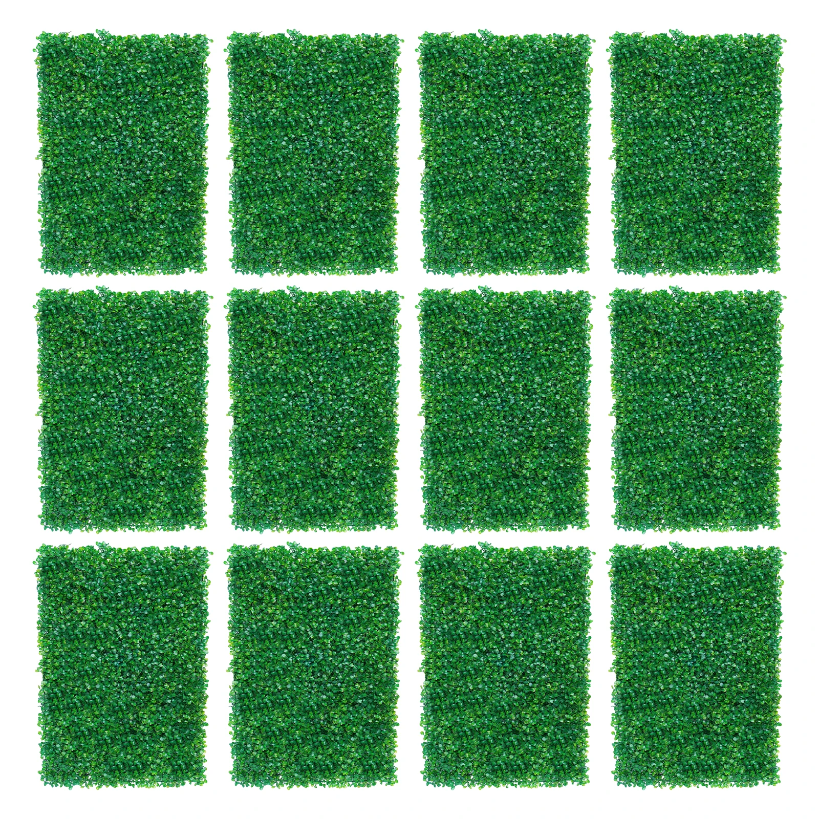 12 Pieces Artificial Plants Wall 40 x 60 cm Waterproof Artificial Mat Panel Plant Wall Decorative Fences for Balcony Garden