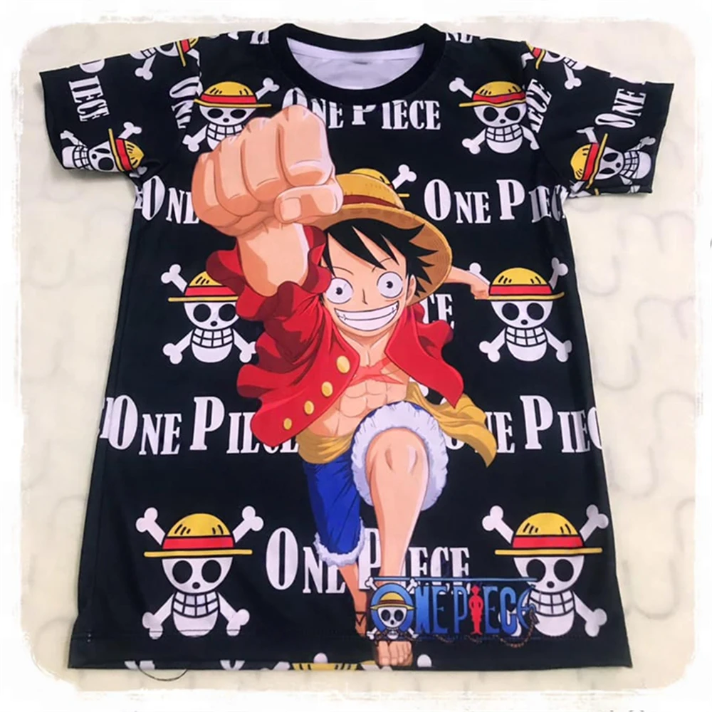 Japanisches Anime-Fußballtrikot One Piece Luffy für Herren und Damen, übergroßes, schnell trocknendes, atmungsaktives Sommer-Sport-T-Shirt für Kinder