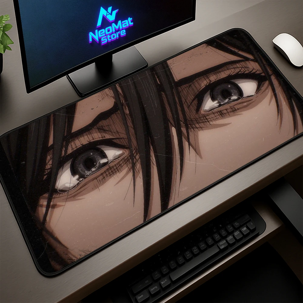

XXL Mouse Pad Stitched Base 900x400 Desk Accessories Anime Deskmat Gift Idea Desktop Use Anti-slip Fabric Attack on Titan Mikasa