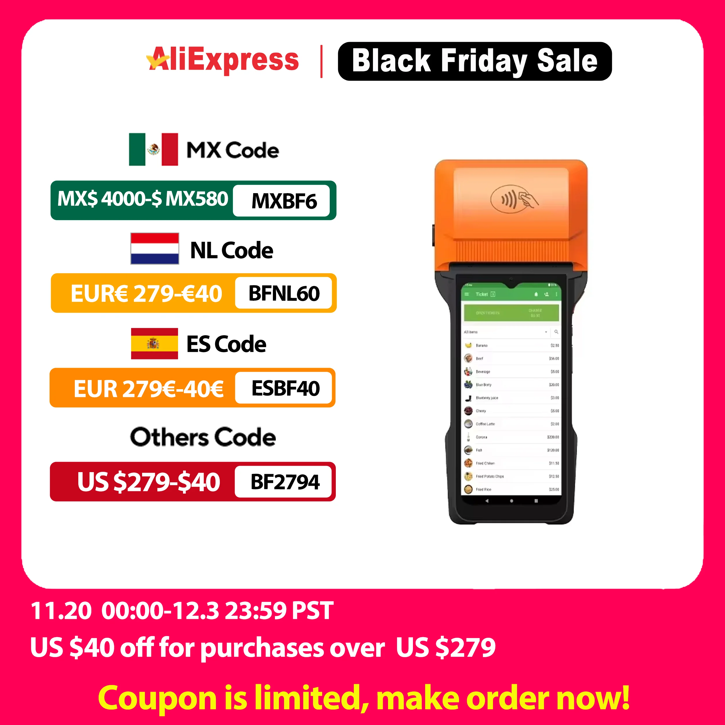 

Android 14 POS with 80mm Label & Thermal Printer, Loyverse Desktop POS 4G WIFI BT Connection 2D Scanner NFC Cash Register