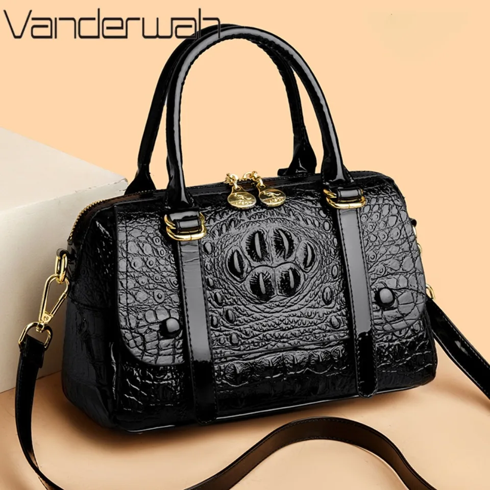 

Elegant Handbag Bags for Women High Quality Crocodile Pattern Leather Ladies Shoulder Crossbody Bag Quality Boston Casual Tote