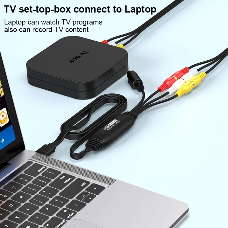 USB AV Recorder Audio Video Capture Box 1080p 30hz VHS TV DVD Player VCR Audio Capture Card Adapter RCA To USB Video Converter