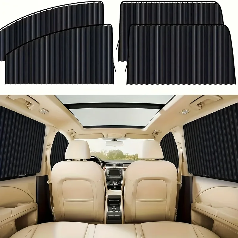 

4Pcs/set Car Window Covers Portable Car Side Window Shades Adjustable Car Blinds Car Window Shades Camping Window Covers