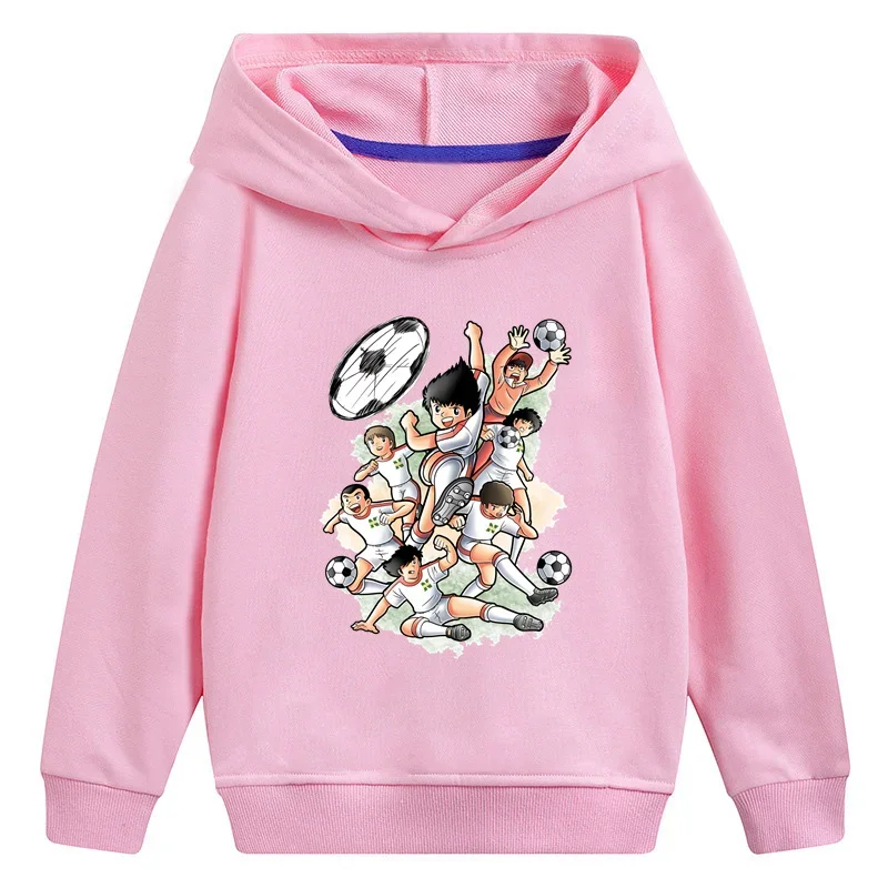 Captain Tsubasa Le Petit Footballer Anime Kids Hooded Hoodies Girls Clothes Children Sweatshirts Baby Pullover Tops,KMT2309