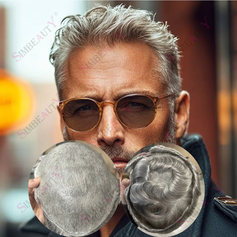 

Супер натуральная линия волос, ультратонкий, 0,02 мм, для стариков, HD, поли Vloop, необнаружимый парик, блондинка, коричневый, черный, серый 510 # 1B80 Человеческие волосы