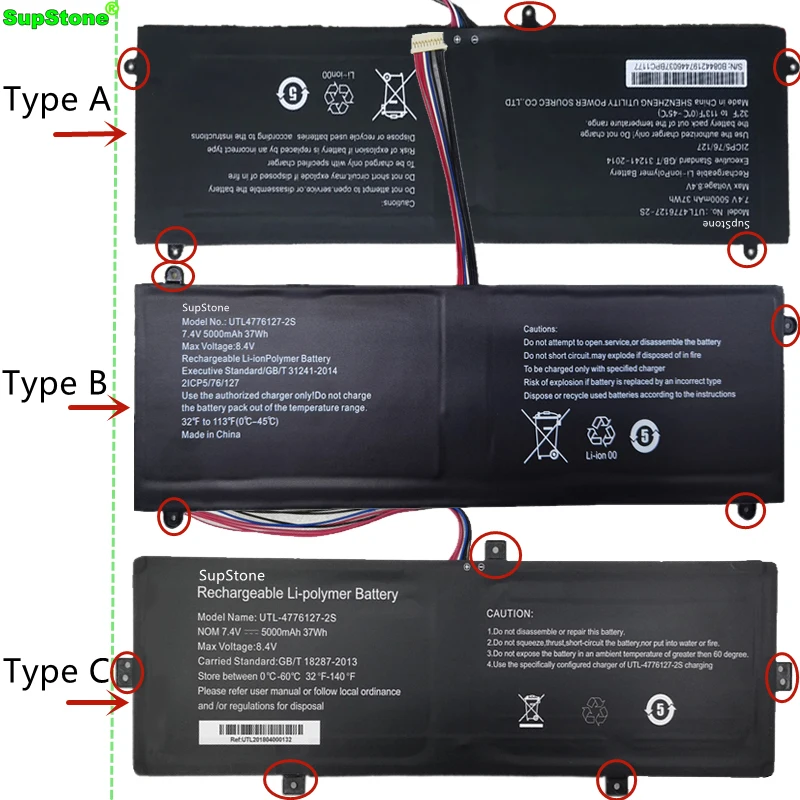 

UTL-4776127-2S NV-4774126-2S UTL3676127-2S Laptop Battery For Prestigio Smartbook 141 C2,Z142 M-SB145 NB244 NB243 PC208 PC209