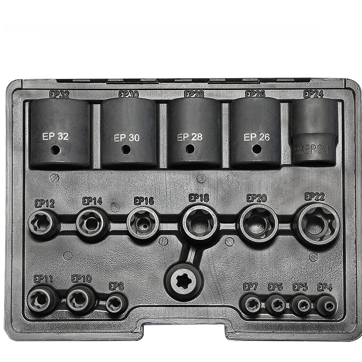19 Pcs External Torx Plus Socket Set 6 Point EP Socket EP4-32 with 1/2’’ 3/8’’ 1/4'' Dr For Battery Reta NM388 - view 2