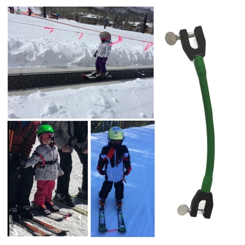 Kids Ski Tip Connectors Snowboard Holder Sled Rope Ski Training Aid Skiing Training Equipment Durable Skiing Accessories