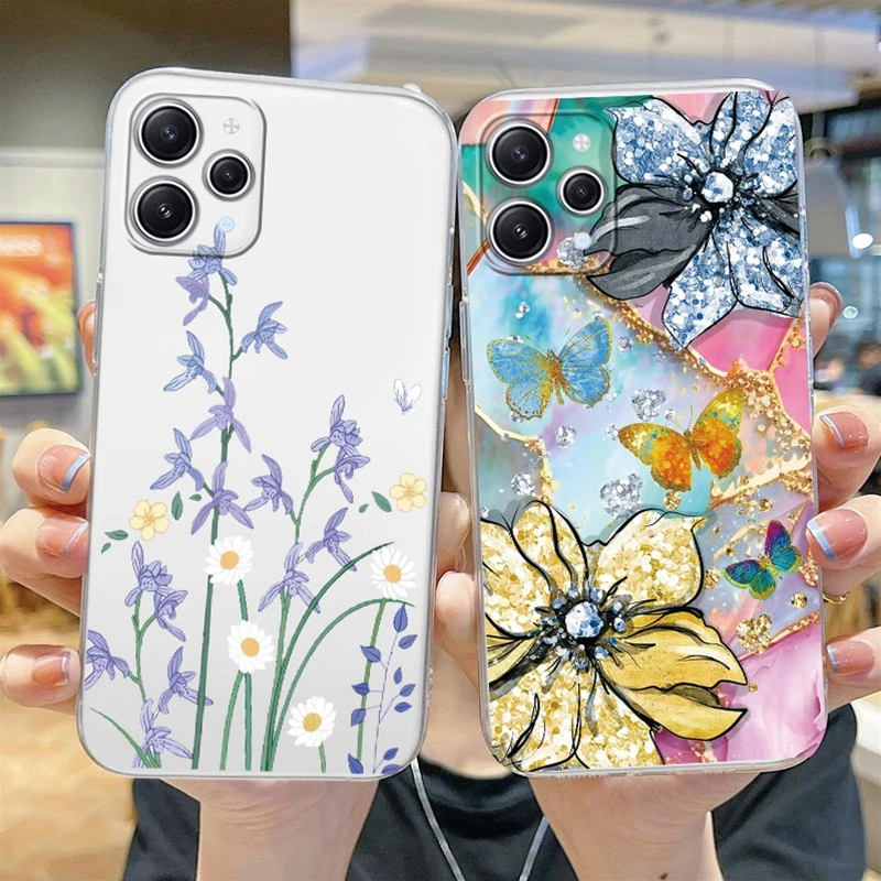 Leopard Print Plants Flowers Hearts Love Phone Cases For Xiaomi Redmi 13C 12 Note 10 11 12 Pro Plus 9A 9T 12S Poco C65 M5S Cover