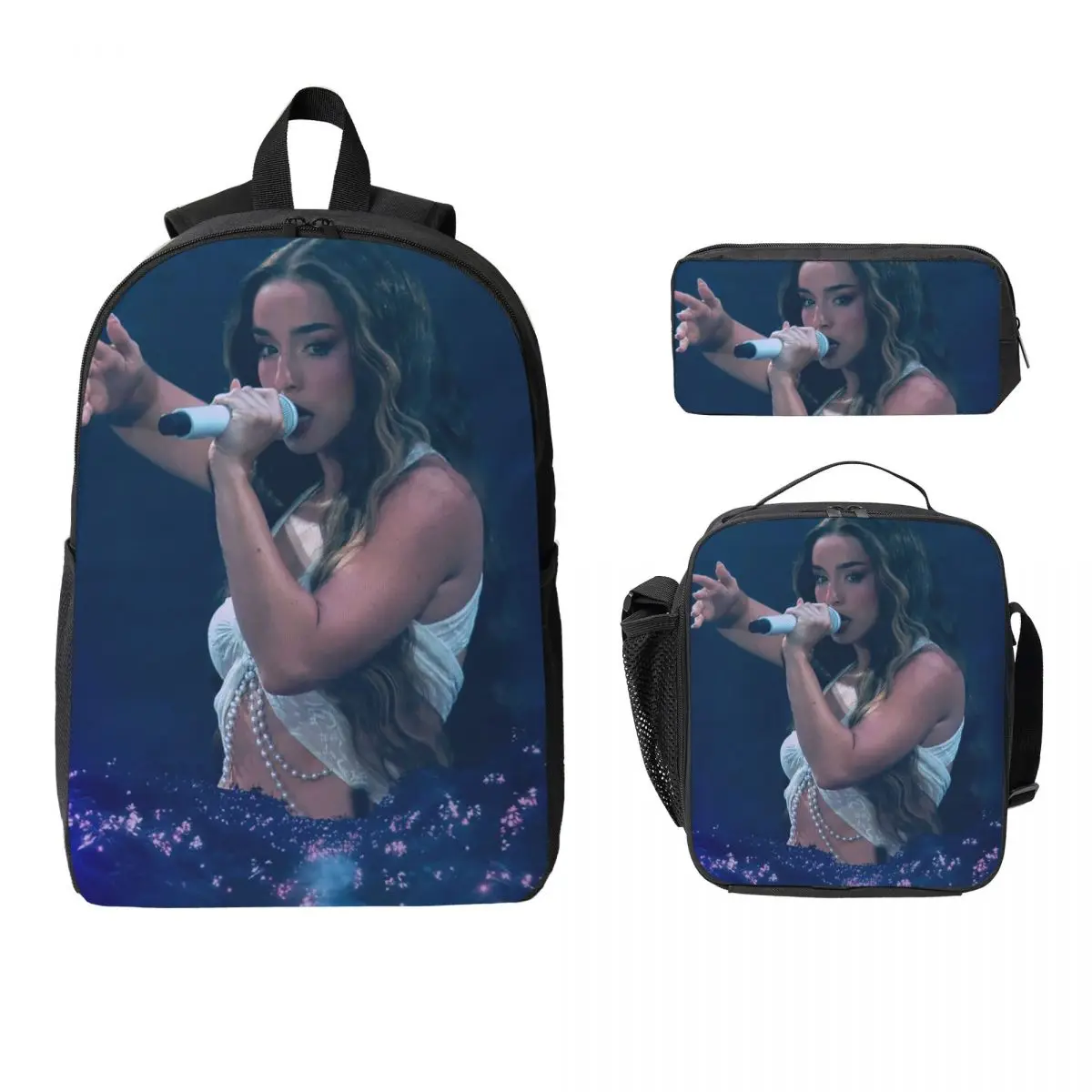 

Spanish Lola Indigo Backpack Boys Girls BookBag School Bag Computer Shoulder Bags 3ps Insulated Lunch Bag Pencil Case