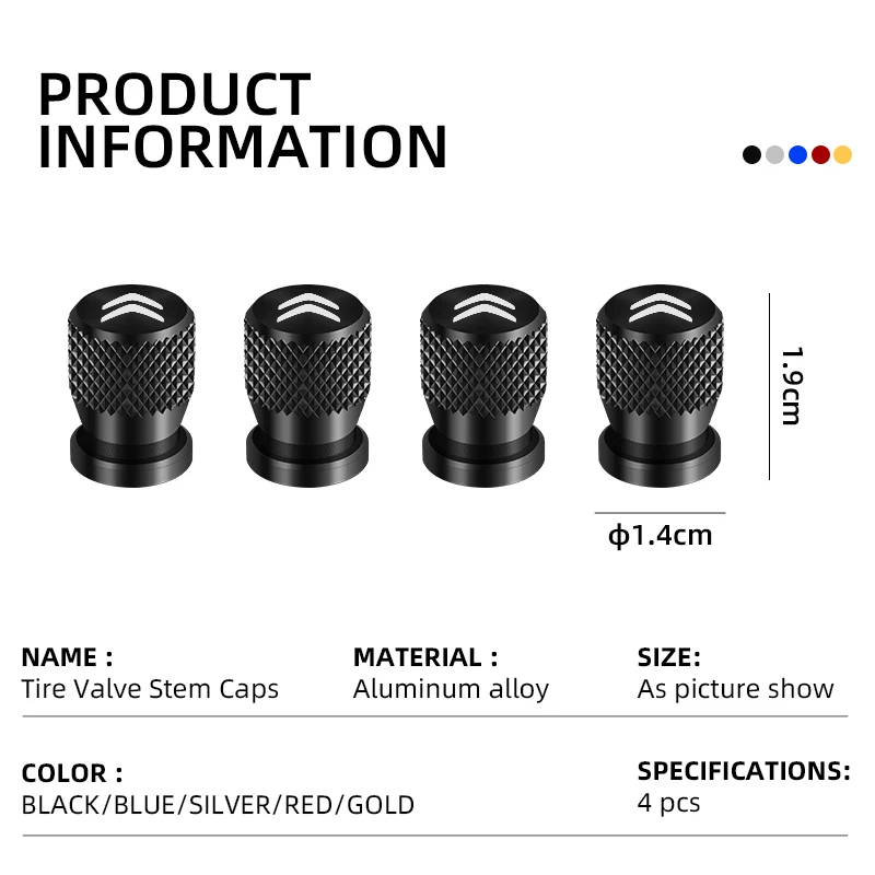 Car Accessories For Citroen C1 C2 C3 C4 C5 C6 C8 C4L DS3 DS4 DS5 DS5LS Car styling Wheel Tire Valve Stem Caps CNC Airtight Cover