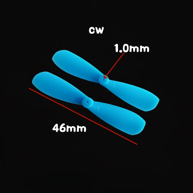 46-mm-Propeller im Uhrzeigersinn und gegen den Uhrzeigersinn für einen DIY-Quadrocopter, Modellflugzeug, Segelflugzeug, mit einem Mittelloch von 1,0 mm