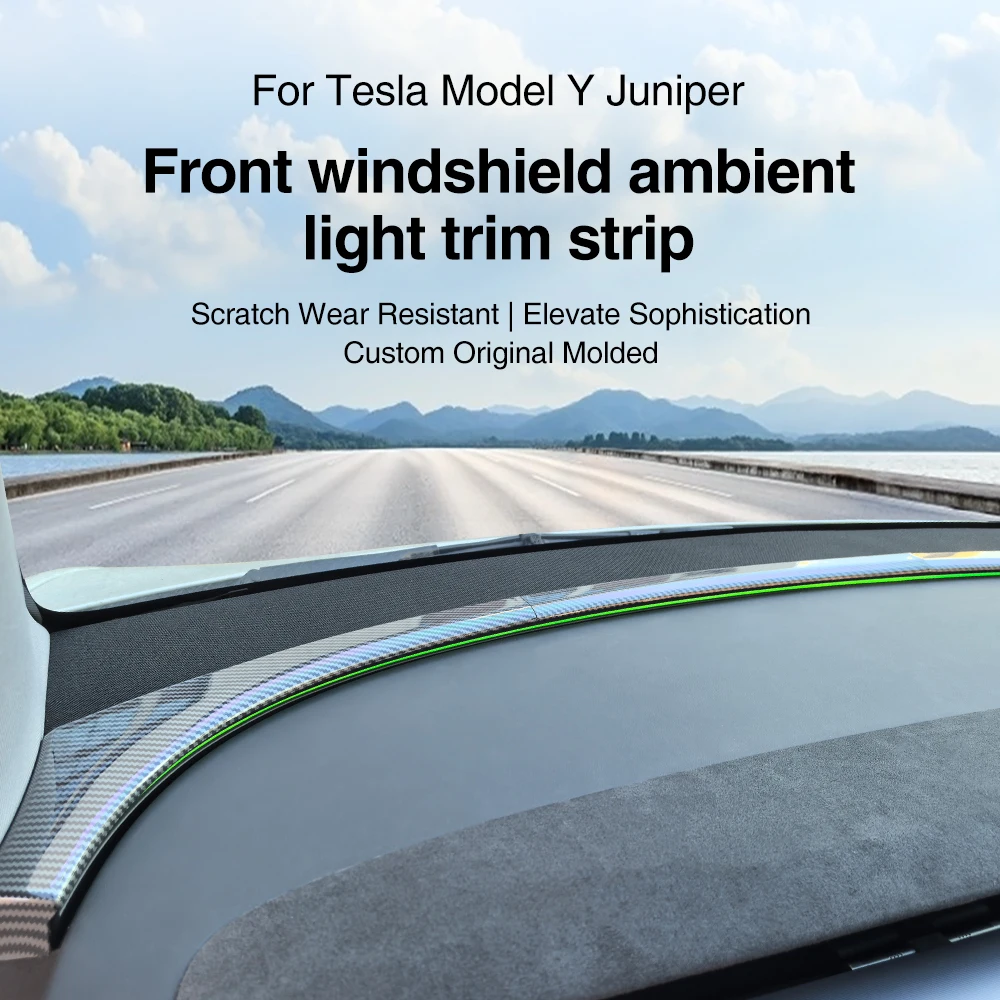 Fit Tesla Model Y Juniper 2025/2026 Center Console Panel ABS Instrument Panel Windshield Decorative Strip Covering Trim Model YL