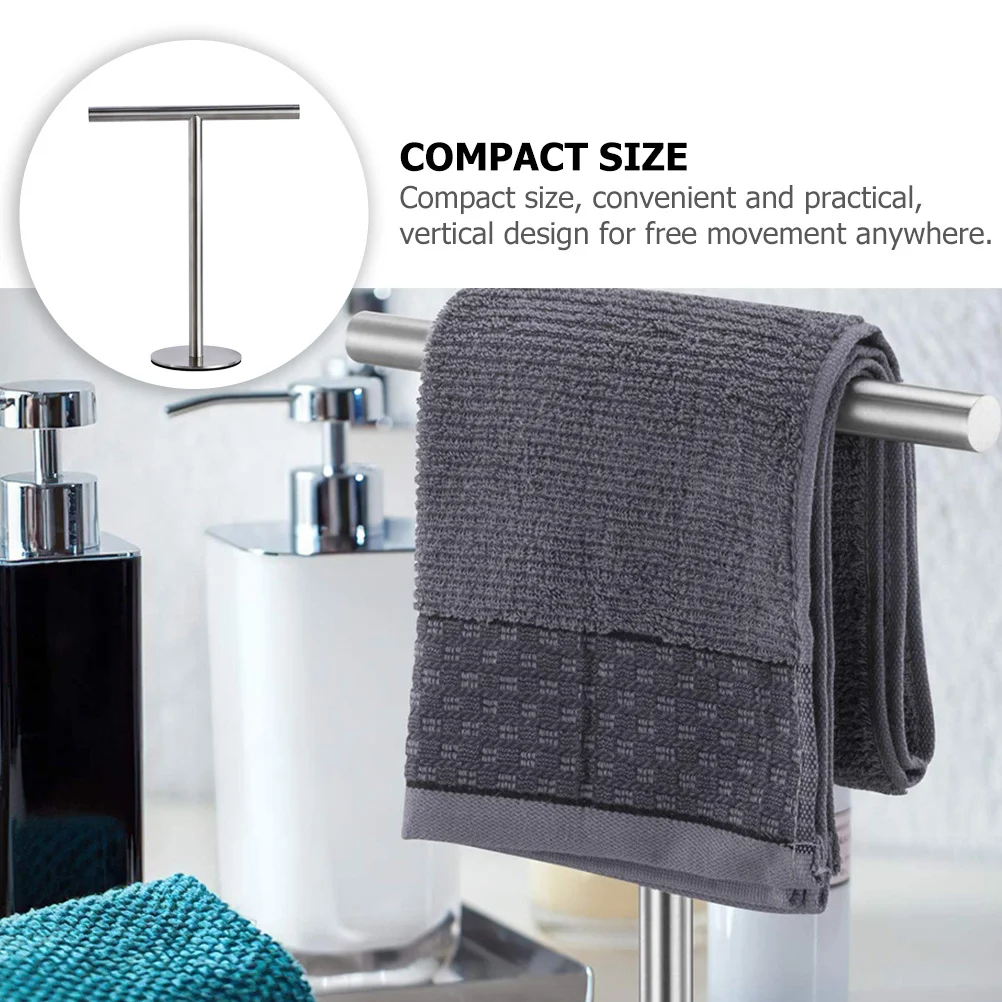 Towel Rack Hand Towel Stand Stainless Steel Stable Base Bathroom Kitchen Countertop Storage Rack Countertop Standing Bar