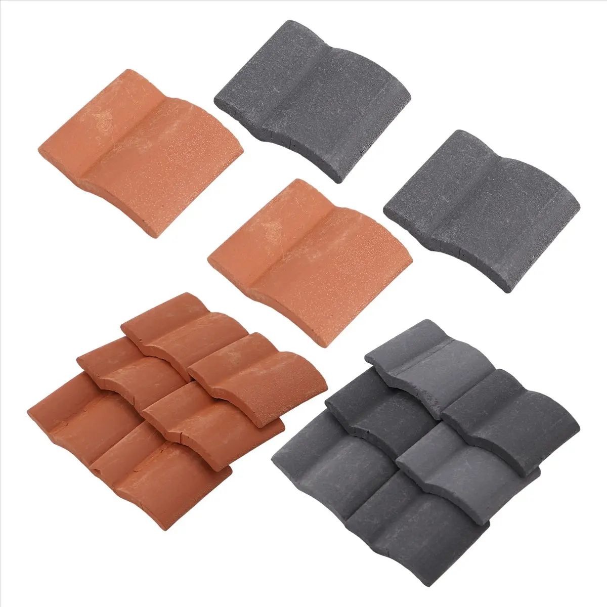【STOCK】200Pcs Roof Tiles Building Set Miniature Tiles Mini Dollhouse Shingles Fake Tile Landscape Garden Diorama Roofing