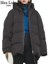 Max LuLu-Chaqueta con capucha de plumón de pato para mujer, abrigos de nieve holgados para ocio, Parkas gruesas de lujo Vintage, moda de invierno 2022