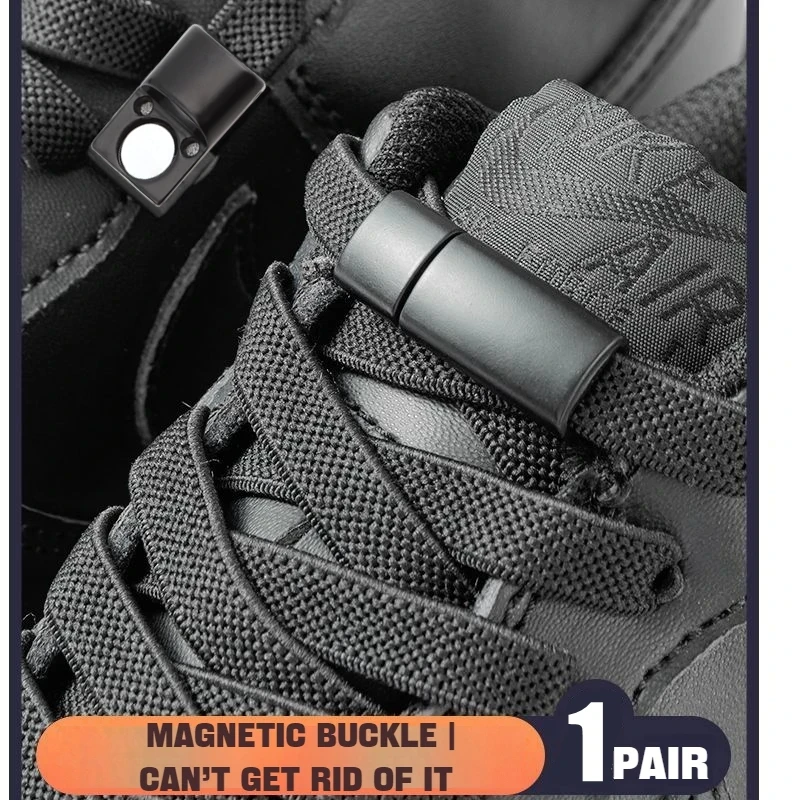 1Pair Magnetic Lock Shoelaces without Ties Flat Elastic Laces Sneakers Boots No Tie Shoelace Rubber Bands for Shoes Accessories