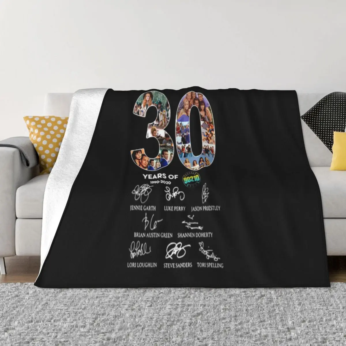 30 Years Of Beverly Hills 90210 1990'2020 Signatures Loose Adult Harajuku Basic Goth Formal Throw Blanket