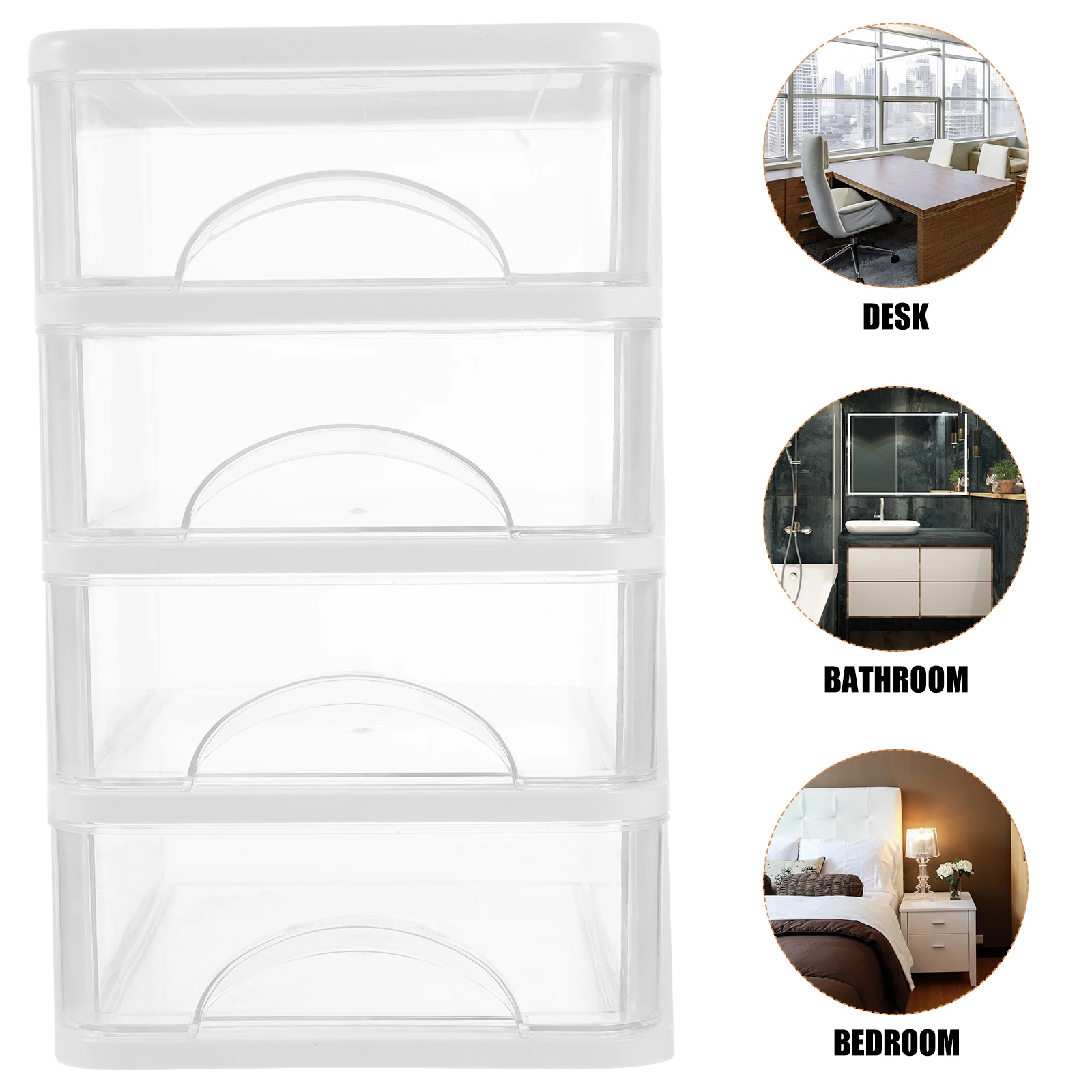 

Drawer Type Storage Box 3 Layers Blue Transparent Desk ganizer Cosmetics Stationery Holder Tabletop Case Study Room Decor Indoor