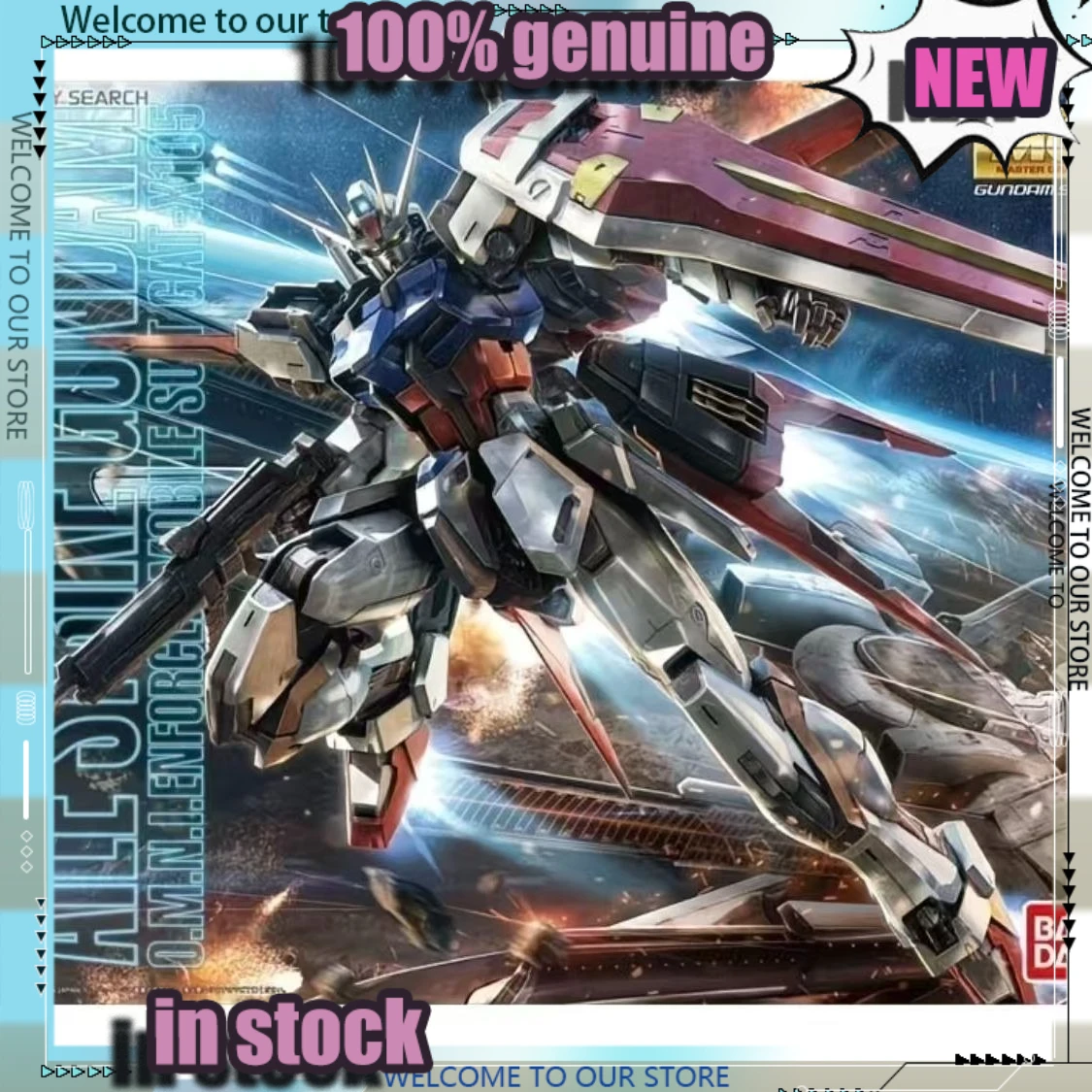 

In Stock Bandai MG 1/100 Aile Strike Gundam RM Assembly Model Kit Aile Strike Action Figures Collectible Models Birthday Gifts