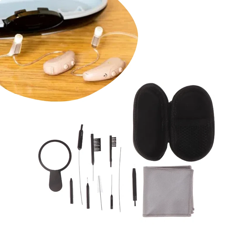 보청기 청소 키트, 환기구 막대 스크루드라이버 브러시, 환기구 클리너, 트리플 돋보기 이어폰 청소 브러시, 13 개