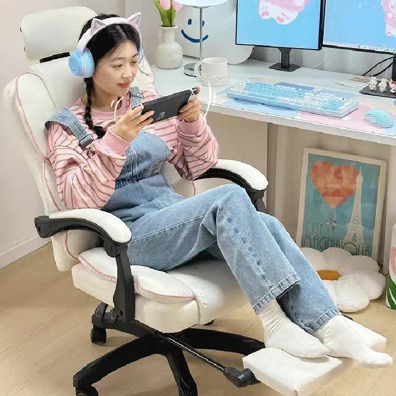 折りたたみデザイナーオフィスチェアリビングルームアクセントリクライニング人間工学に基づいた高級コンピュータチェアモバイル Sillas De Oficina 家具