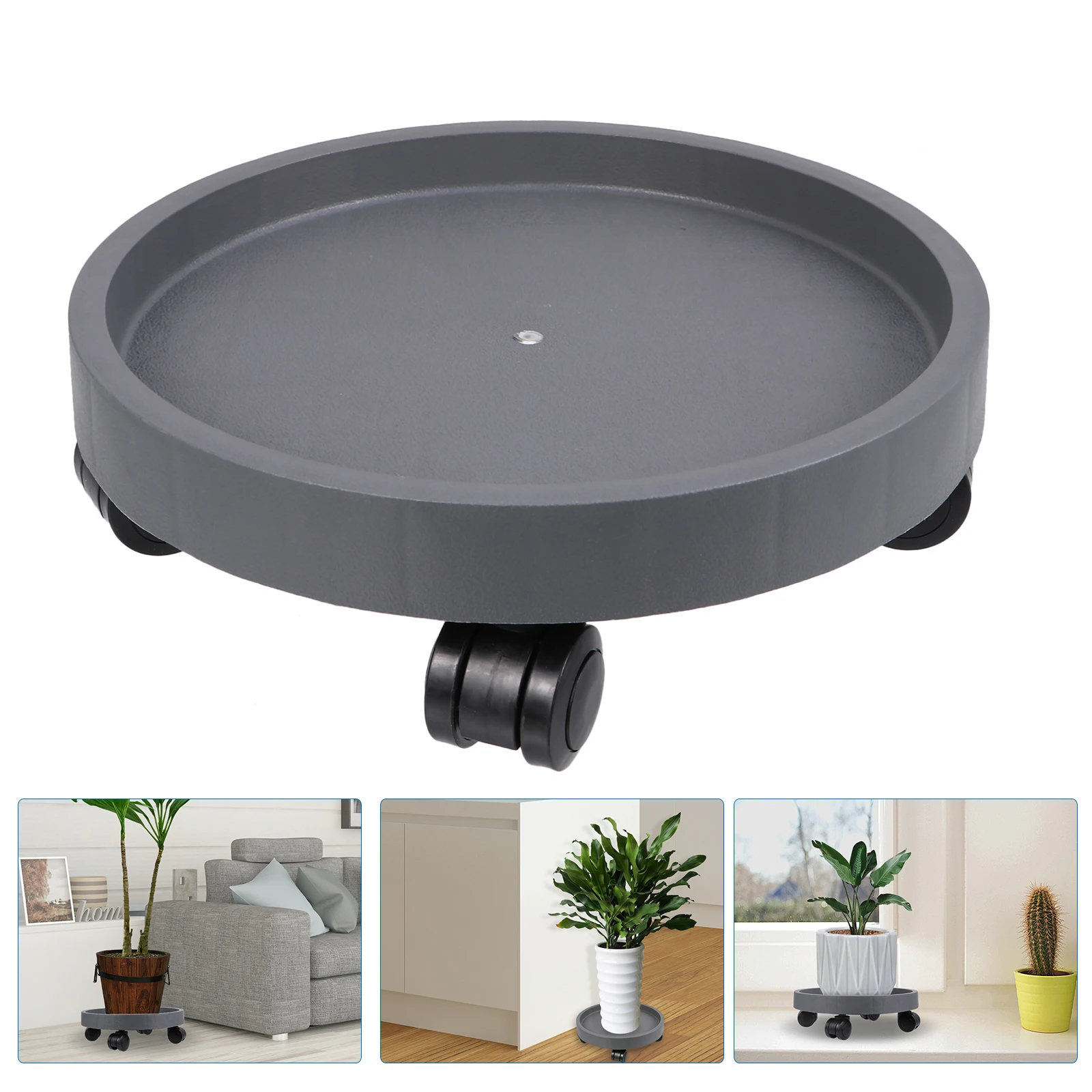 

Heavy Duty Plant Rolling Stand Flower Pot Trolley Resin Material Durable Eco Friendly Large Capacity Garden Balcony Yard