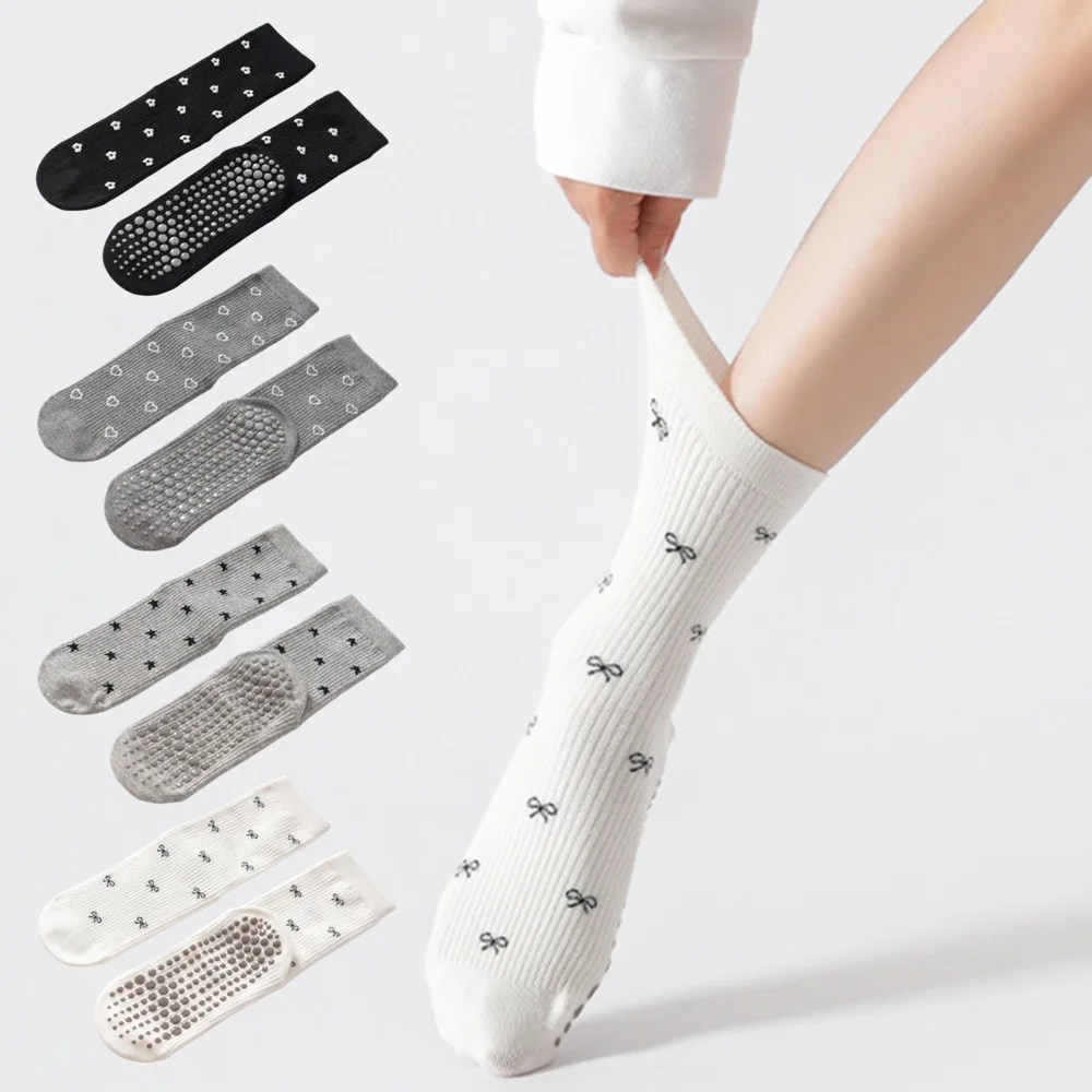 اليوغا الجوارب النساء سيليكون عدم الانزلاق رياضة اللياقة البدنية جوارب بيلاتيس محبوك القطن تنفس التدريب الداخلي المرأة الرياضة الجوارب الطويلة