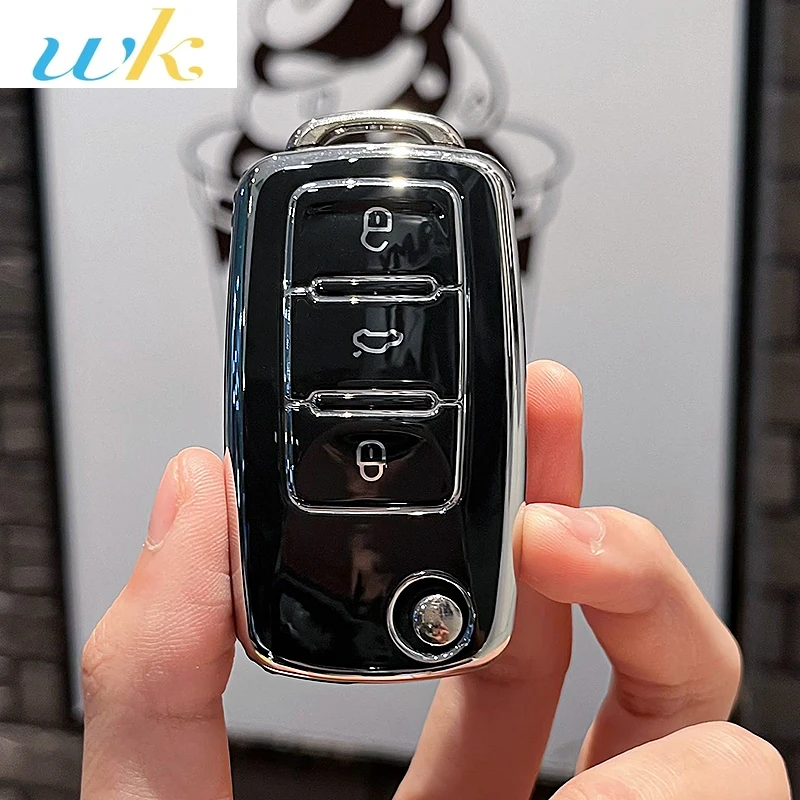 

New TPU Car Remote Key Case Cover For Volkswagen VW Polo Golf Passat Tiguan Beetle Caddy T5 Up Eos Skoda Octavia Seat Leon Altea