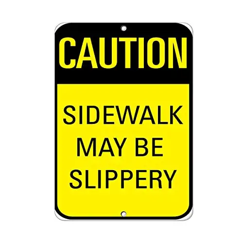 

Retro Tin Sign Metal Sign 8x12,Caution Sidewalk May Be Slippery,Wall Decor Vintage Look Metal Sign Tin Signs Wall Art Novelty La