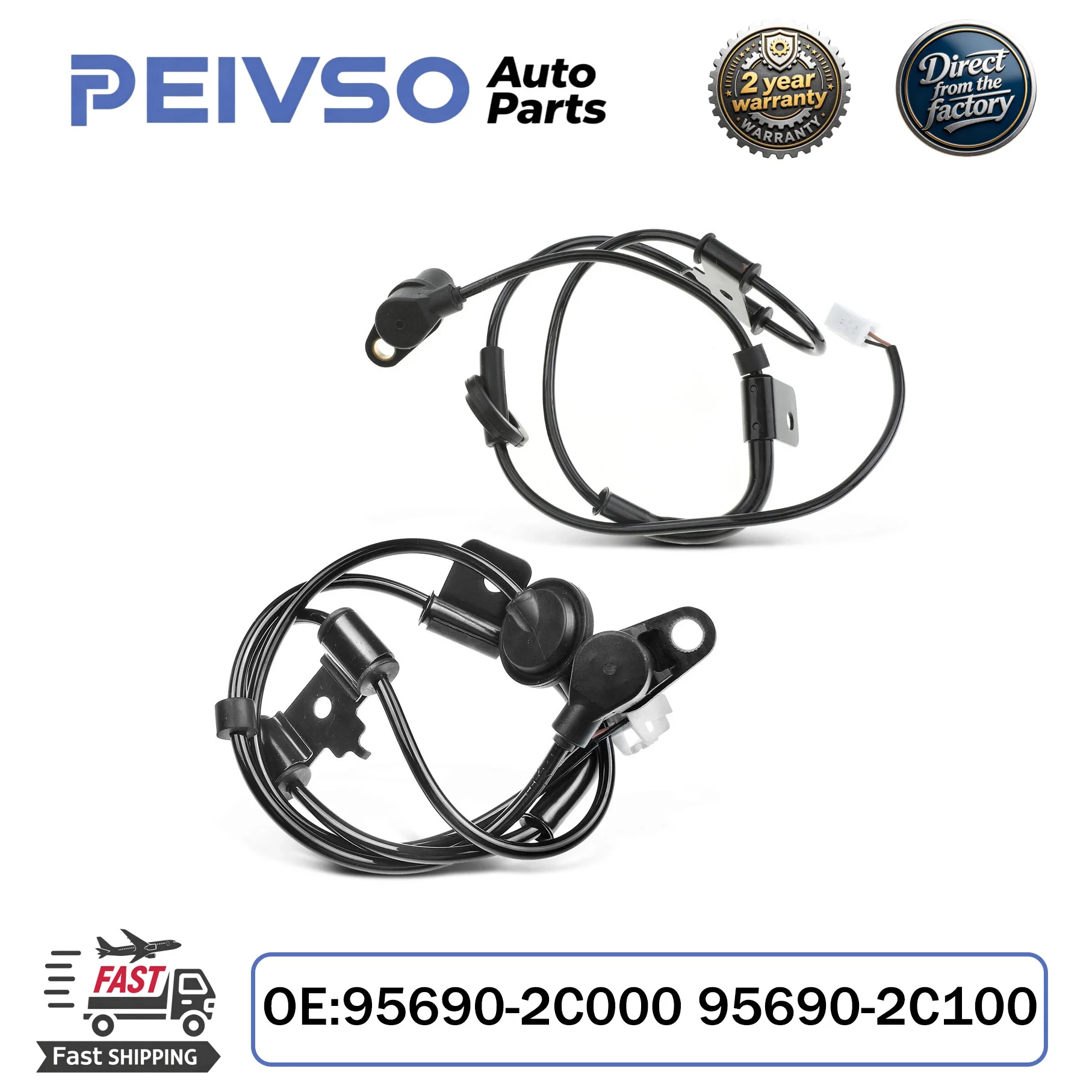

PEIVSO NEW High Quality Rear Left/Right 95690-2C000 95690-2C100 ABS Wheel Speed Sensor for Hyundai Tiburon 2003-2004 2PCS