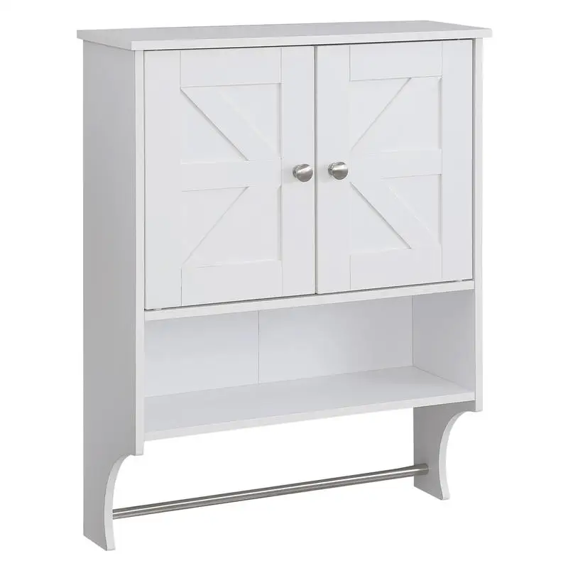 

Over the Toilet Storage Cabinet, Farmhouse Style Medicine Cabinet with Two Doors and Adjustable Shelves, Dimensions: 21.65" x
