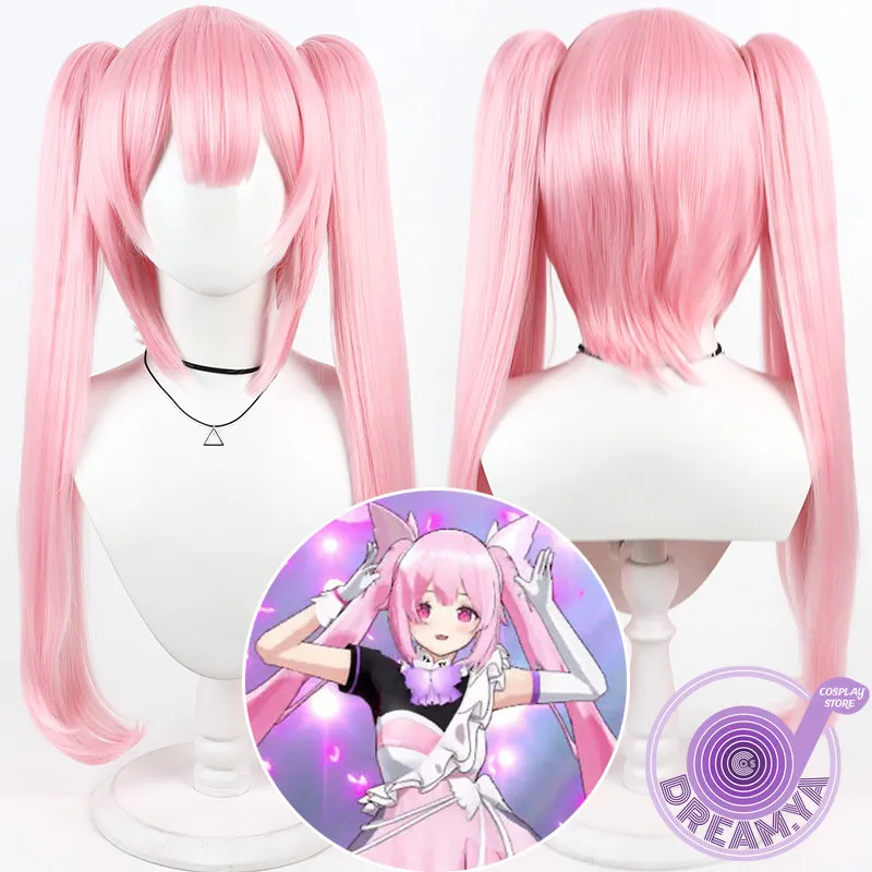 

Kaburaki Roco Cosplay Wig Vtuber Pink Long Ponytail Heat Resistant Synthetic Hair Halloween Party Role Play Carnival + Wig Cap
