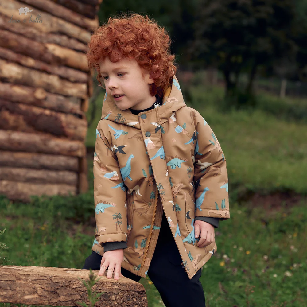 Dave Bella Children Parka For Boys Winter Kids Coat Baby Padded Jacket Loose Outerwear Clothes Plush 4- to 12-year-old DB4264886