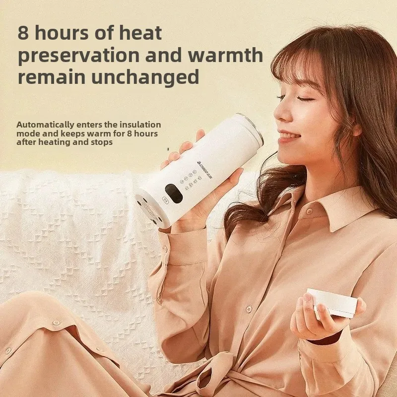 ZhiGao Portable Mini Electric Heated Cup Travel Thermal Water Bottle Integrated Burning Health Bottle Automatic Mini Care Bottle