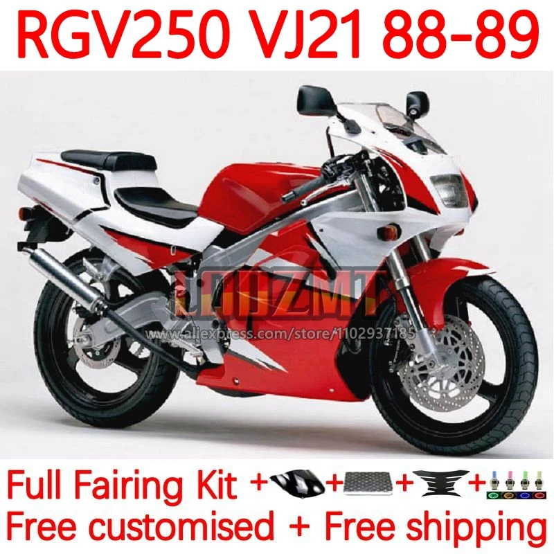 OEM Body For SUZUKI RGV250 RGVT RGV 250 SAPC VJ21 RGVT-250 RGVT250 1988 1989 VJ 21 RGV-250 88 89 Fairings 86No.95 red stock blk