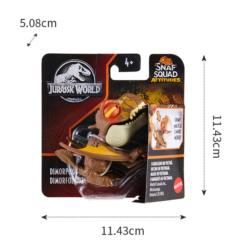 Original Mattel Jurassic World Dinosaur Action Figure Snap Squad Attitudes Dinossauro Anime Figure Kids Boys Toys for Children