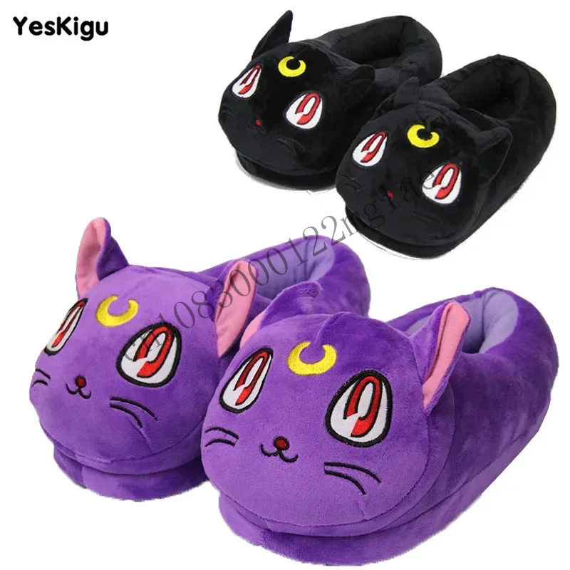 Winter kigurumis slippers anime Dragon Cat plush women men cosplay festival indoor shoes woman sneakers cotton slip cmm221